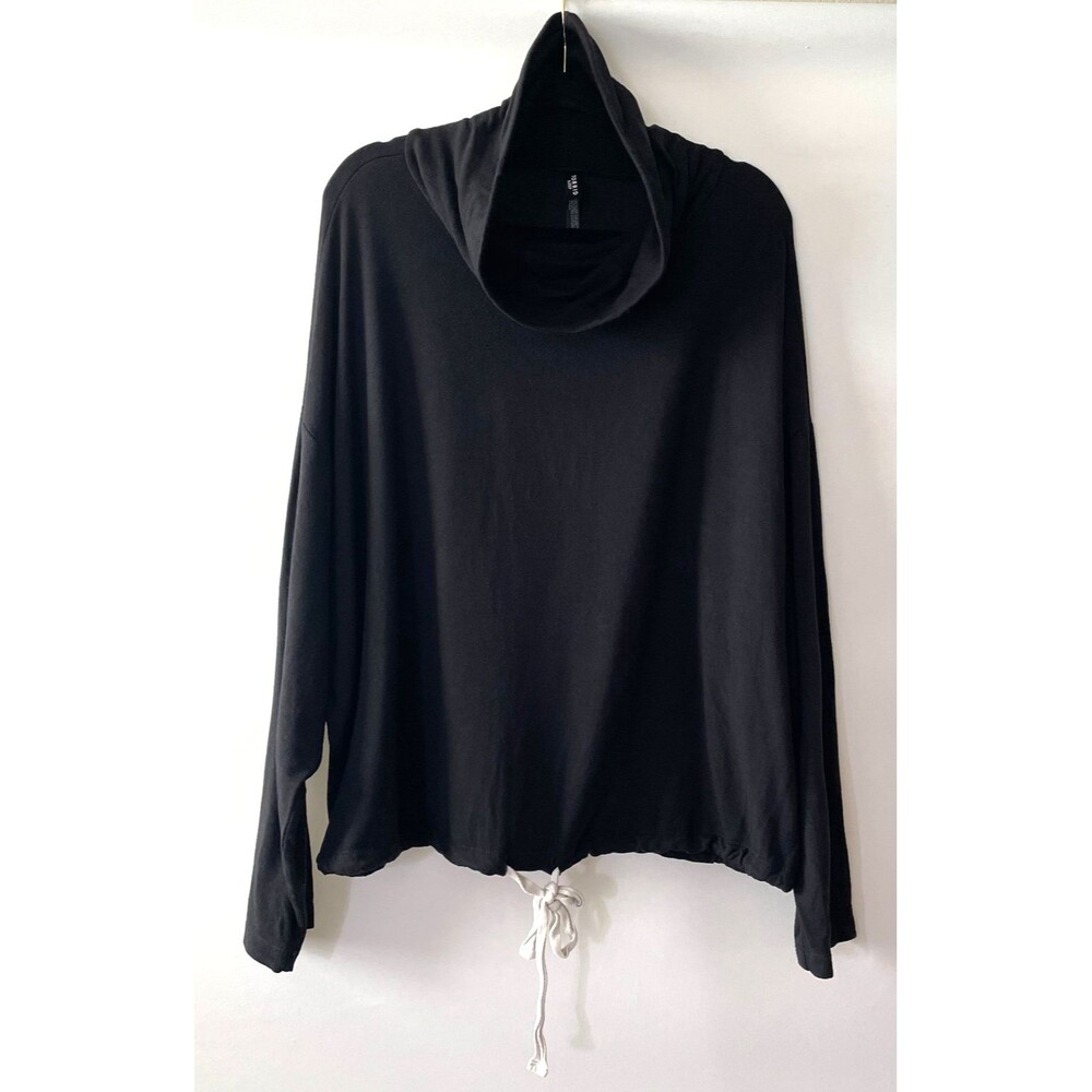 Torrid Sleep Black Cowl Neck Long Sleeve Lounge Top Size 2 2X Drawstring Hem